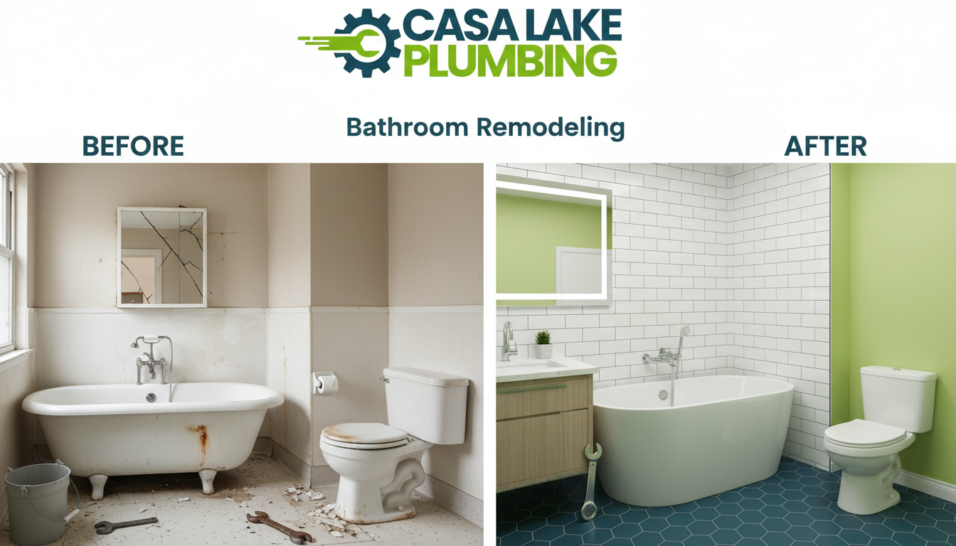 Before and After Bathroom Remodeling in Lakewood CO - Stunning Transformation by Casa Lake Plumbing