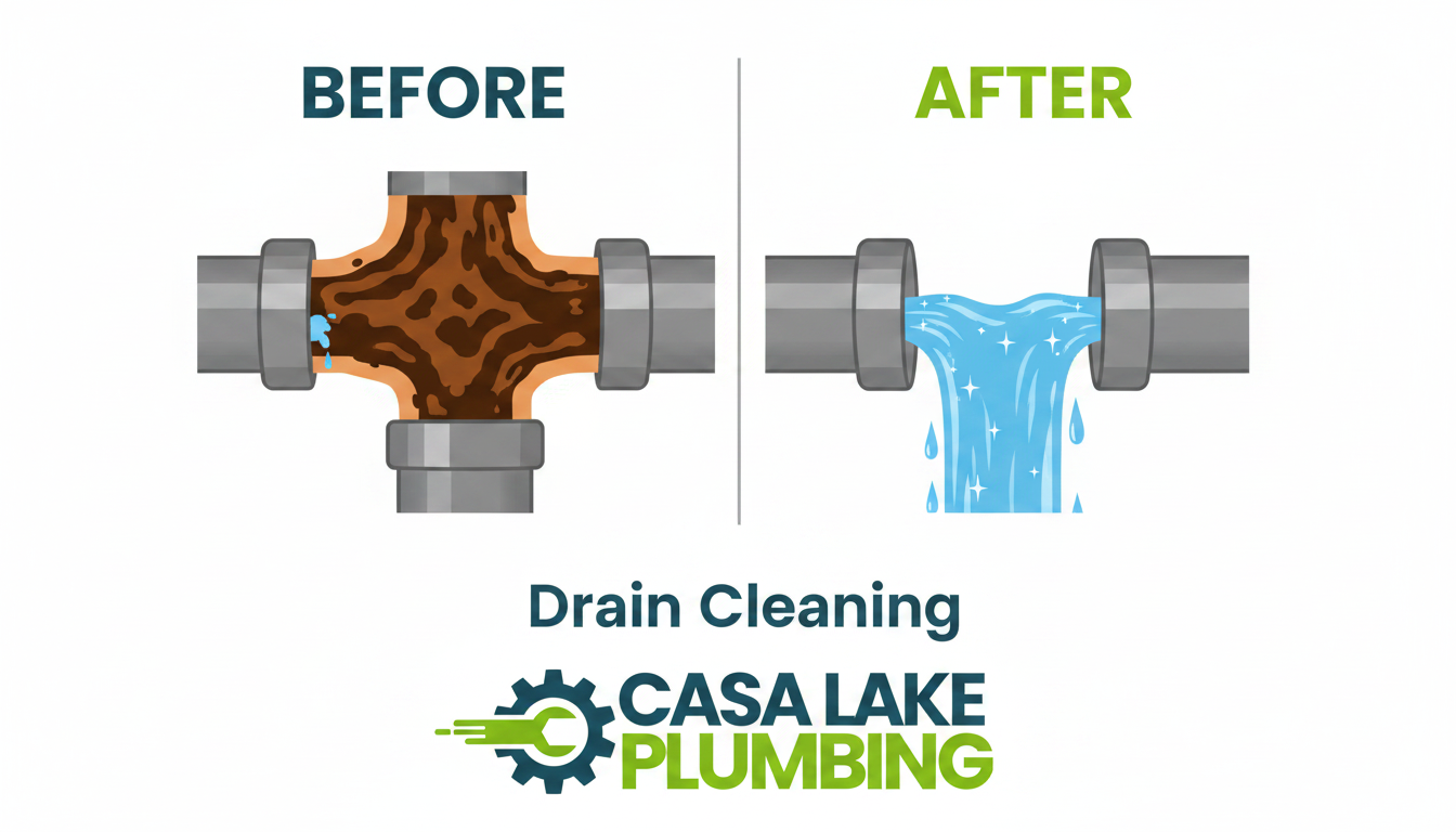 Before and After Drain Cleaning in Lakewood CO - Clogged Drain vs Clear Flowing Drain by Casa Lake Plumbing